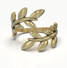 ring women olive tree sprig engagement jewelry leaves anniversary jewellery jewel printable silver gold wedding nature rings 3d print model - Mito3D