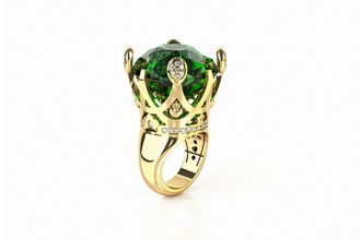 anel de mulheres jóias diamante gem pedras preciosas ouro o personagem humanos roupas anéis 3d print model - Mito3D