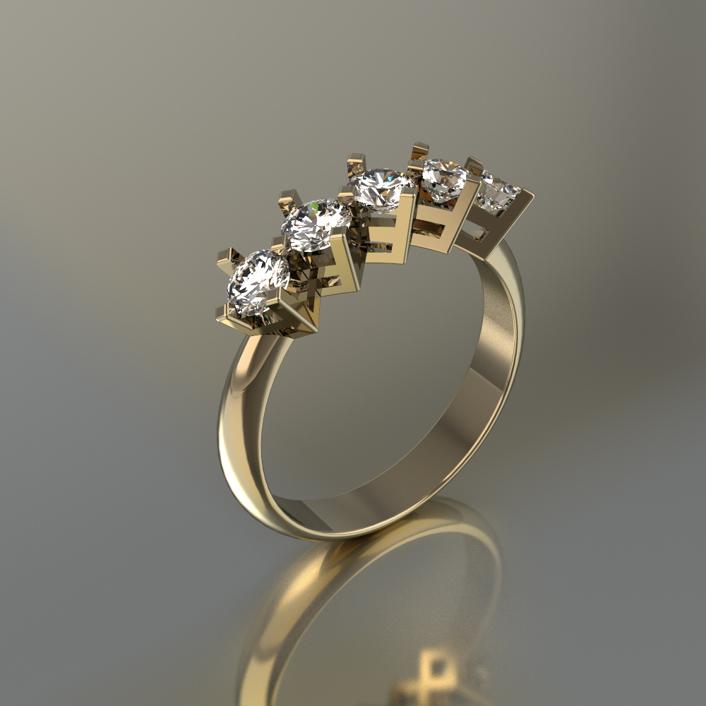 anel de mulheres jóias ouro anéis diamantes gemas o personagem humanos roupas 3D print model - Mito3D
