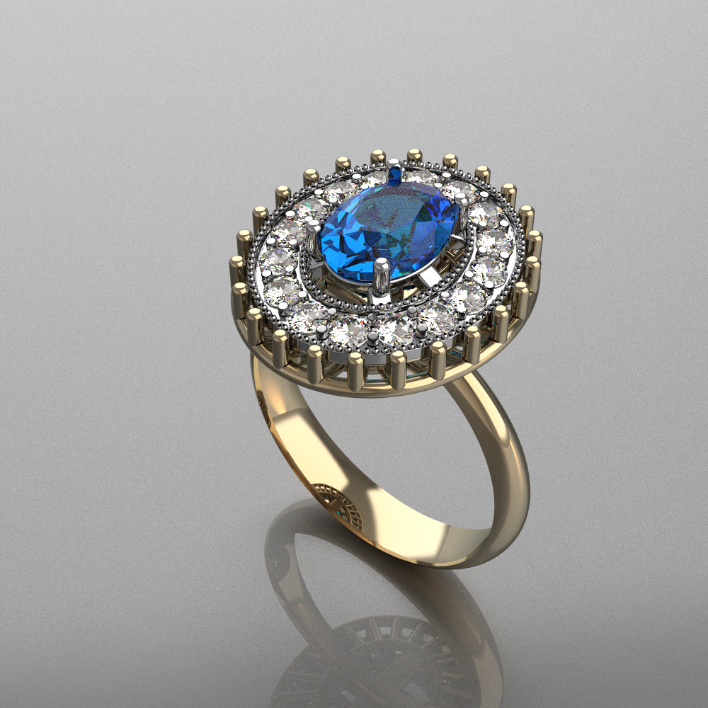 anello da donna gioielli moda gioiello diamante donne oro carattere umana abbigliamento anelli di diamanti 3D print model - Mito3D