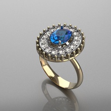 anel de mulheres jóias a moda jóia diamante ouro o personagem humanos roupas anéis 3d print model - Mito3D