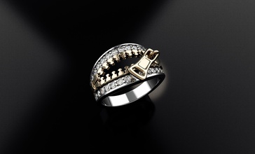 anillo de mujer 2 ziper la joyería oro las mujeres joya cad gemas carácter humanos ropa los anillos 3d print model - Mito3D