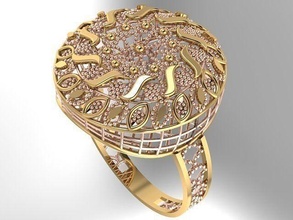 anillo trabajó 3 joyería joya oro imprimible compromiso tradicional Moda anillos 3d print model - Mito3D