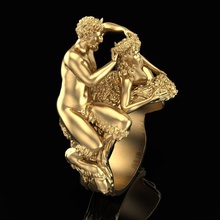 anello corona di satira gioielli oro argento gioiello la sterlina moda stampabile satir ghirlanda mito antichità fantasia anelli 3d print model - Mito3D