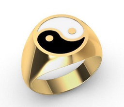 anel yin yang 3d impressão modelo voando simbol prata ouro metal masculino jóia yinyang argolas precioso símbolo gema imprimível diamante moda joalheria 3d print model - Mito3D