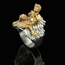 anillo joven sátiro joyería joya plata oro libra esterlina Moda músico imprimible belleza anillos 3d print model - Mito3D