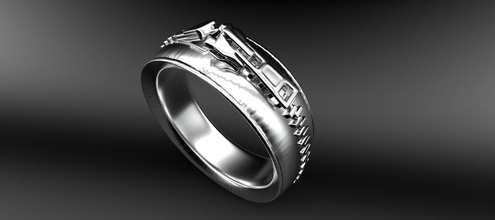 bague Zip français bijoux platine or acier argent imprimable brillant mode beauté anneaux chrome cadeau modèles 3d print model - Mito3D