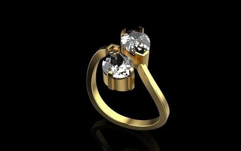 ringg ring rings earring gold silver white diamond wedding engagement women stone gem jewelry almanac printable 3d print model - Mito3D