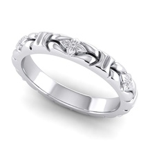 ringg44 anello di stampa moda 3dm gioielli fidanzamento stampabile bianco d'oro anelli 3d print model - Mito3D