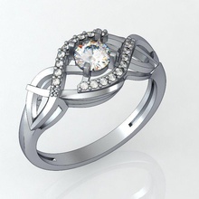 ringgf diamond engagement ring twist rings jewelry jewellery printing 3d print model - Mito3D
