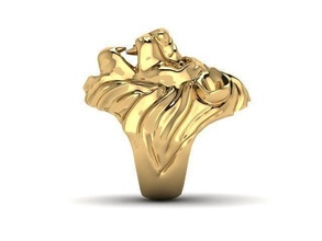ringlöwe gold ring bär löwe tiger fuchs puma katze kitty skulptur juwel tier statue wild säugetier afrika schmuck ringe 3d print model - Mito3D
