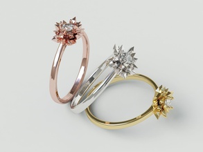 ringmodel116 -anillo de compromiso - cristales la joyería el cristal hielo anillo los anillos joya diamante impresión boda accesorios oro plata stl piedras preciosas precioso brillante gem moda 3d print model - Mito3D