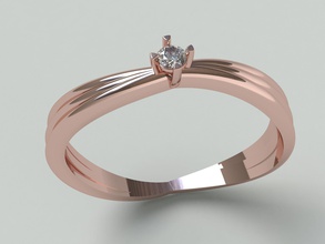 ringmodel117 -bague de fiançailles bijoux l'anneau les anneaux joyau le diamant d'impression l'engagement mariage accessoires or d'argent stl platine pierre précieuse précieux brillant 3dmodel gem la mode 3d print model - Mito3D