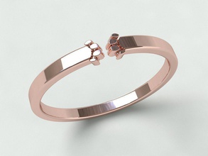 ringmodel121 -paw ring jewelry rings jewel jewellery print engagement wedding accessories gold silver stl gemstone precious 3dmodel gem fashion paw 3d print model - Mito3D