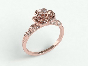 ringmodel123 rosa anillo anillos joyería joya impresión boda accesorios oro plata stl platino precioso 3dmodel moda blanco sencillo flor hoja 3d print model - Mito3D