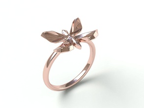 ringmodel124 papillon bague anneaux bijoux bijou engagement mariage or argent platine précieux mode bande blanc facile mouche ailes geometr géométrique 3d print model - Mito3D