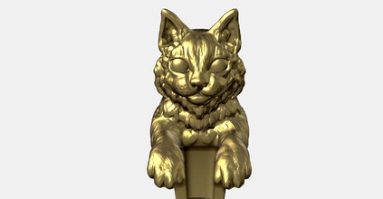 ringmodel125 - cat ring rings jewelry jewel jewellery engagement wedding accessories gold silver platinum precious brillant 3dmodel fashion simple paws cute kitten 3d print model - Mito3D