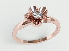 ringmodel135 de l'engagement bague fleur bijoux l'anneau les anneaux joyau le diamant mariage accessoires or d'argent pierre précieuse précieux brillant 3dmodel la pétales rose 3d print model - Mito3D