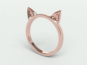 ringmodel143-des oreilles de chat anneau bijoux cat animal l'amour les pattes l'anneau anneaux joyau d'impression l'engagement mariage or d'argent stl le platine précieux brillant gem 3d print model - Mito3D