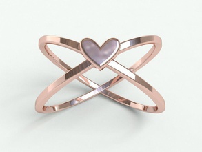 ringmodel144 cœur de l'anneau bijoux l'amour les anneaux joyau d'impression l'engagement mariage or d'argent stl le platine précieux brillant 3d print model - Mito3D