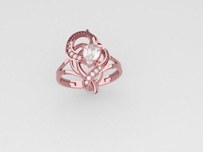 rings-3 woman fashion love silver diamond ring gallery gold jewelry rings jewel 3d print model - Mito3D
