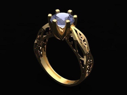 anillos anillo joyería joya oro diamante imprimible plata Boda compromiso brillante platino libra esterlina Moda blanco 3d print model - Mito3D