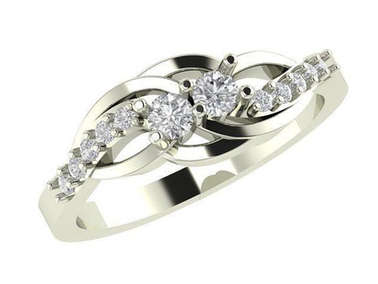 Ringe Silber Schmuck Gold Diamant Ring Hochzeit Mode 3d print model - Mito3D