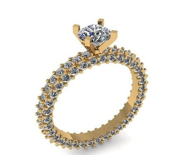 anillos imprimible tradicional joyería diamante anillo solitario mujer Moda muchachas nupcial oro compromiso indio joya 3d print model - Mito3D