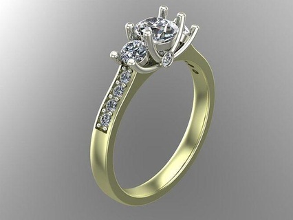 Ringe Schmuck Gold Silber Diamant Juwel Ring Weiß 3d print model - Mito3D
