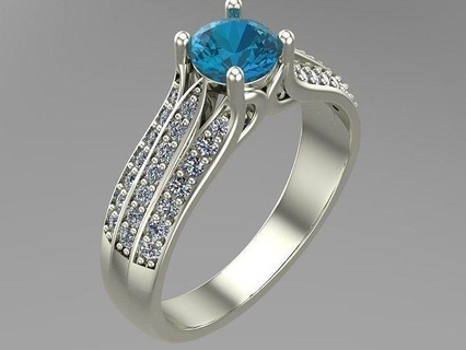 Ringe Schmuck Gold Silber Diamant Juwel Ring Weiß 3d print model - Mito3D