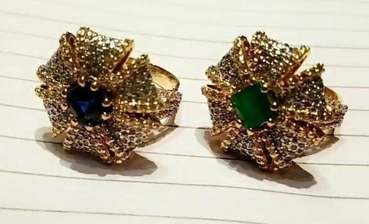 anillos imprimible joyería diamante anillo Moda compromiso solitario hombres muchachas nupcial oro indio tradicional mujer joya 3d print model - Mito3D