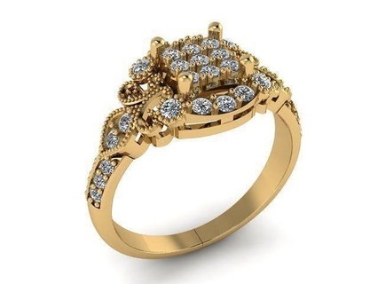 anneaux traditionnel bijoux diamant bague solitaire femme mode filles imprimable mariée or engagement Indien 3d print model - Mito3D