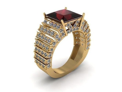 anillos imprimible Moda diamante anillo solitario mujer muchachas nupcial oro compromiso indio joyería tradicional hombres joya 3d print model - Mito3D
