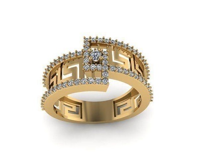 Ringe druckbar Diamant Ring Schmuck Solitär Herren Mode Mädchen Braut Gold Engagement indisch traditionell Frau 3d print model - Mito3D
