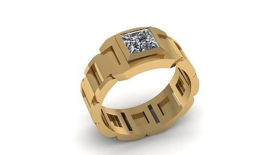 Ringe traditionell Schmuck Diamant Ring Herren Mode druckbar Braut Gold Engagement indisch Luxus sehen USA 3d print model - Mito3D