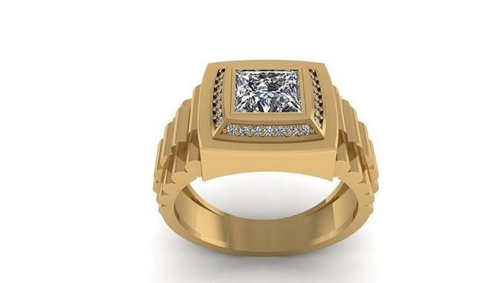 anillos tradicional joyería diamante anillo hombres moda imprimible nupcial oro compromiso indio lujo reloj comer joya 3d print model - Mito3D