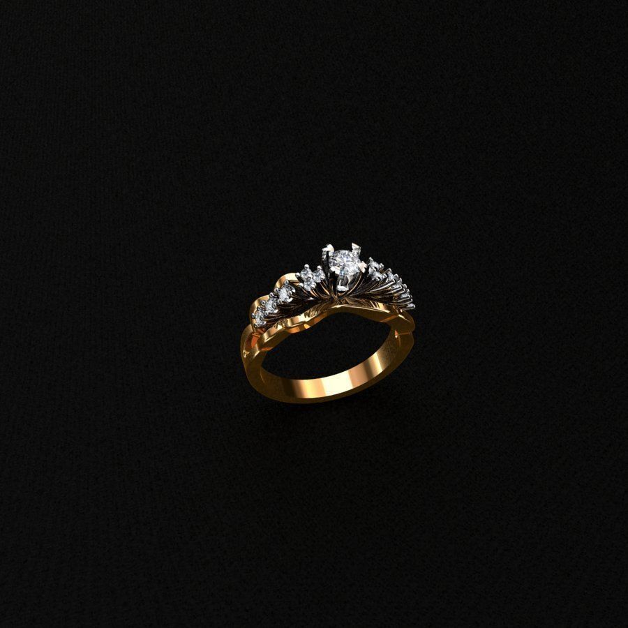 anelli diamante squillare gioielleria platino argento brillante carati oro desktop lusso gemma sterlina diamant nozze gioiello cad solitario engagement 3D print model - Mito3D