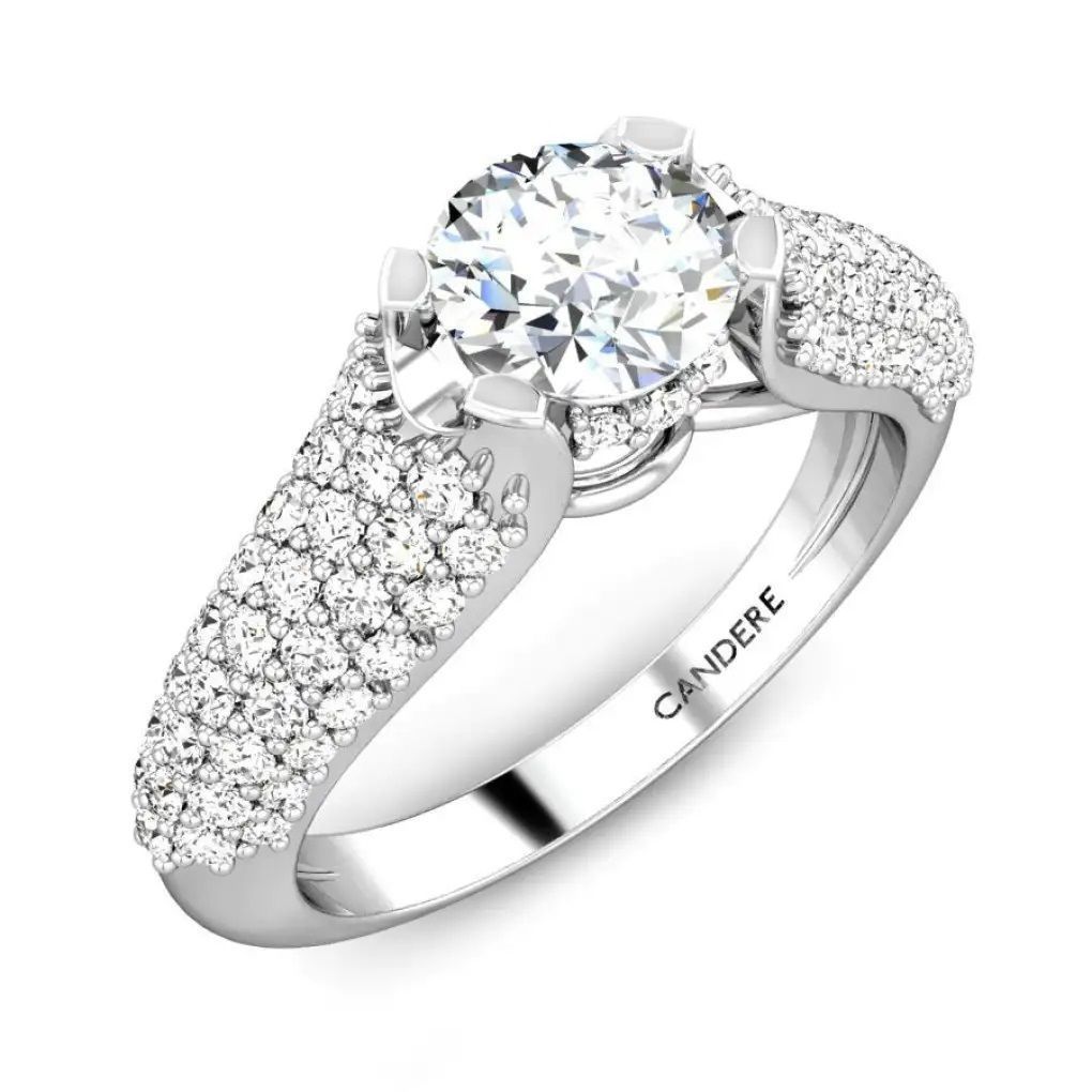 anillos joyería joya anillo platino quilate compromiso lujo Moda imprimible diamante 3D print model - Mito3D