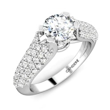 anillos joyería joya anillo platino quilate compromiso lujo Moda imprimible diamante 3d print model - Mito3D