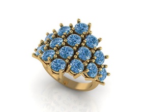 les anneaux bijoux gem or d'argent moléculaire de la biologie blanc science luxe médecine des particules joyau bague bijou belle 3d print model - Mito3D