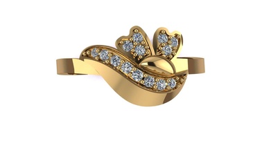 Ringe Engagement Gold Mode Schmuck Platin Hochzeit Silber Juwel Diamant Ring Finger isoliert Leder Romantik klassisch Weiß 3d print model - Mito3D