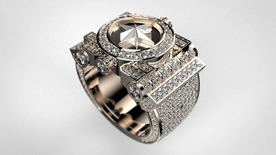 anneaux bague bijoux or argent imprimable diamant gemme platine exclusif brillant 3d print model - Mito3D