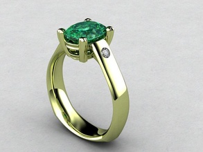 Ringe Smaragd Ring druckbar Sterling Engagement Mode Gürtel 3d print model - Mito3D