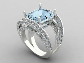 anneaux femme bijoux impression 3dprinted imprimable conception bague bijou d'or mode or prototypage diamant 3d print model - Mito3D