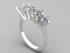 anneaux femme bijoux impression 3dprinted imprimable conception bague bijou d'or mode or prototypage luxe platine diamant 3d print model - Mito3D