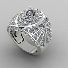 argolas arte deco estilo diamante anel azul topázio mulher joalheria impressão 3dprinted jóias imprimível projeto jóia dourado moda ouro prototipagem prata 3d print model - Mito3D