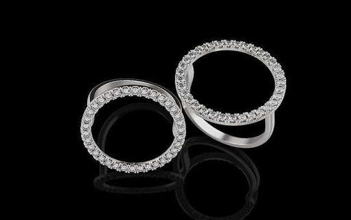 argolas 0045 joalheria platina luxo gema ouro imprimível prata diamante jóias Casamento brilhante jóia branco anel moda feminino mulheres 3d print model - Mito3D
