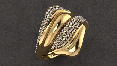 anneaux 2 or bague diamants bijoux mode argent gemme sterling diamant beauté engagement bijou droplight mariage engagem solitaire 3d print model - Mito3D