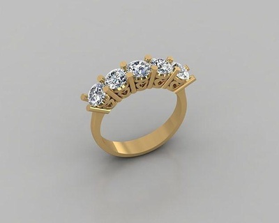rings 3d ring jewelry gold silver jewel diamond jewellery white brilliant fashion gem 3d print model - Mito3D