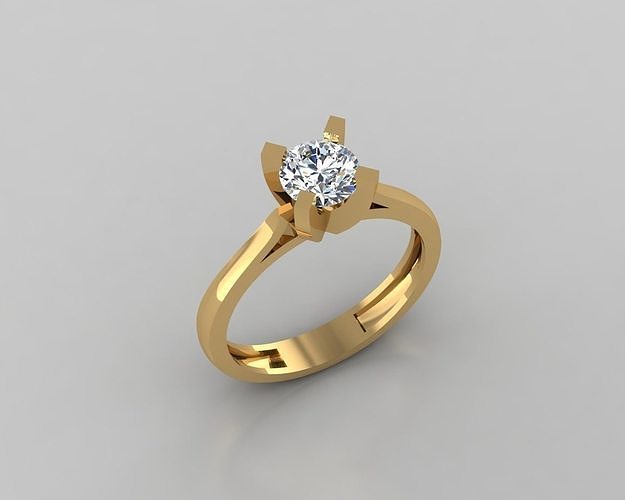 Ringe 3d Engagement Ring Gold Schmuck Silber druckbar Diamant Juwel Mode Sterling Hochzeit 3D print model - Mito3D